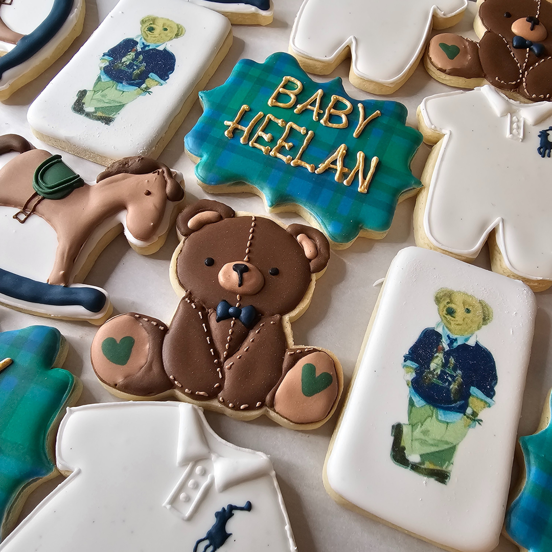 Decorated Cookies | Polo-Inspired Teddy Bear Set