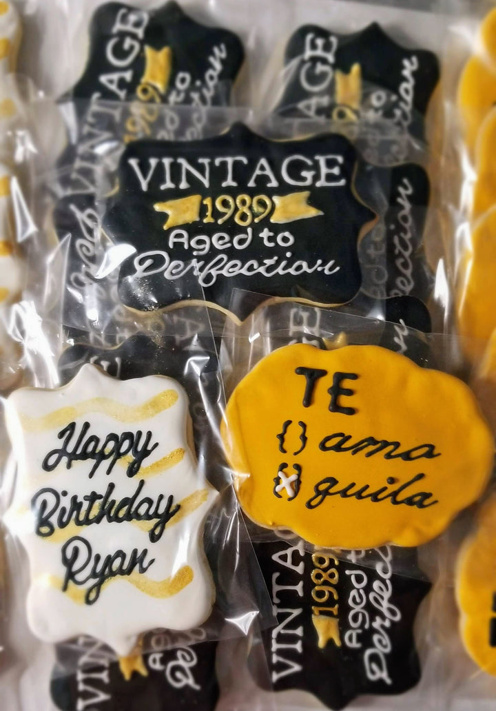 Decorated Cookies | Aged to Perfection Birthday Cookies